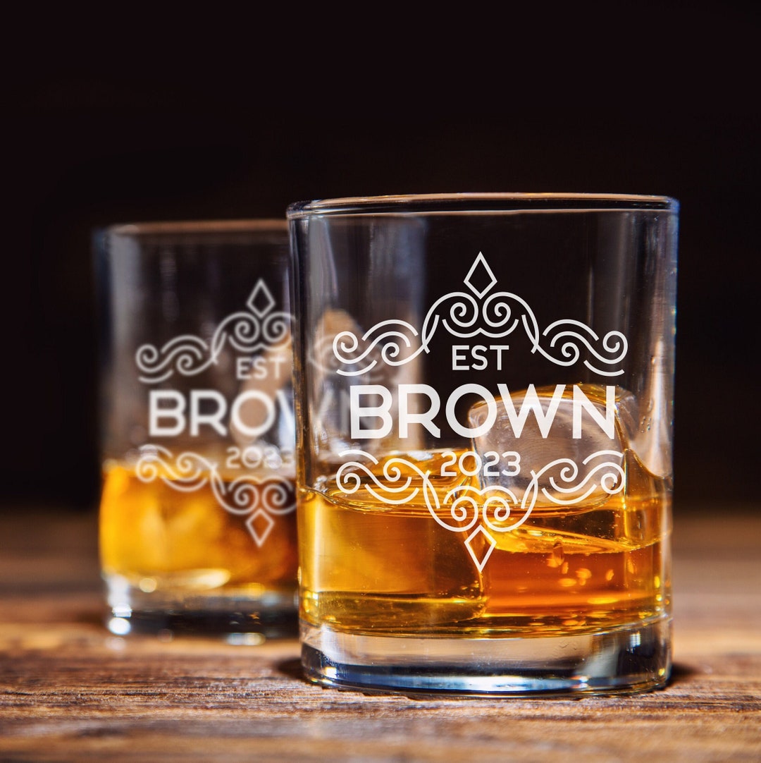 Custom Cocktail Glass Wedding Gift Barware Family Name Cocktail Glass ...
