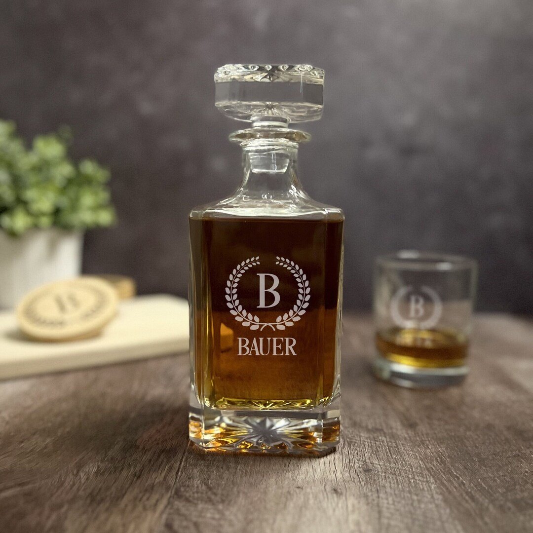 Personalized Whiskey Decanter Custom Initial Decanter Engraved Name ...