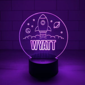 Personalized Spaceship Light Custom Name Light Spaceship Night Light Rocket Personalized Lamp Rocket Name Light Custom Spaceship Gift Kid