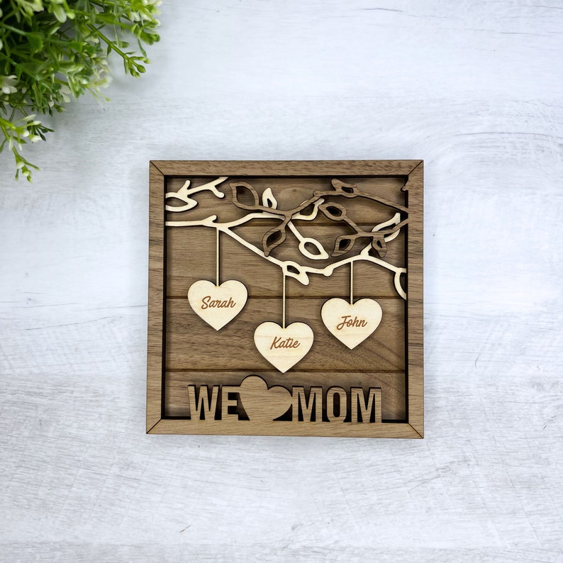 Personalized Wooden Family Tree Christmas Gift Grandma Custom Family ...