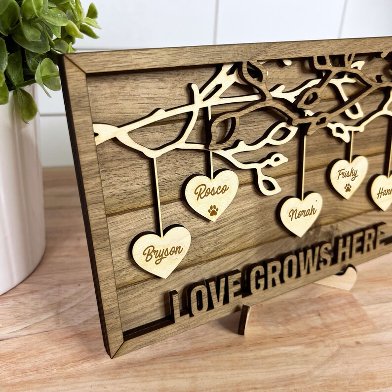 Personalized Wooden Family Tree Christmas Gift Grandma Custom Family ...