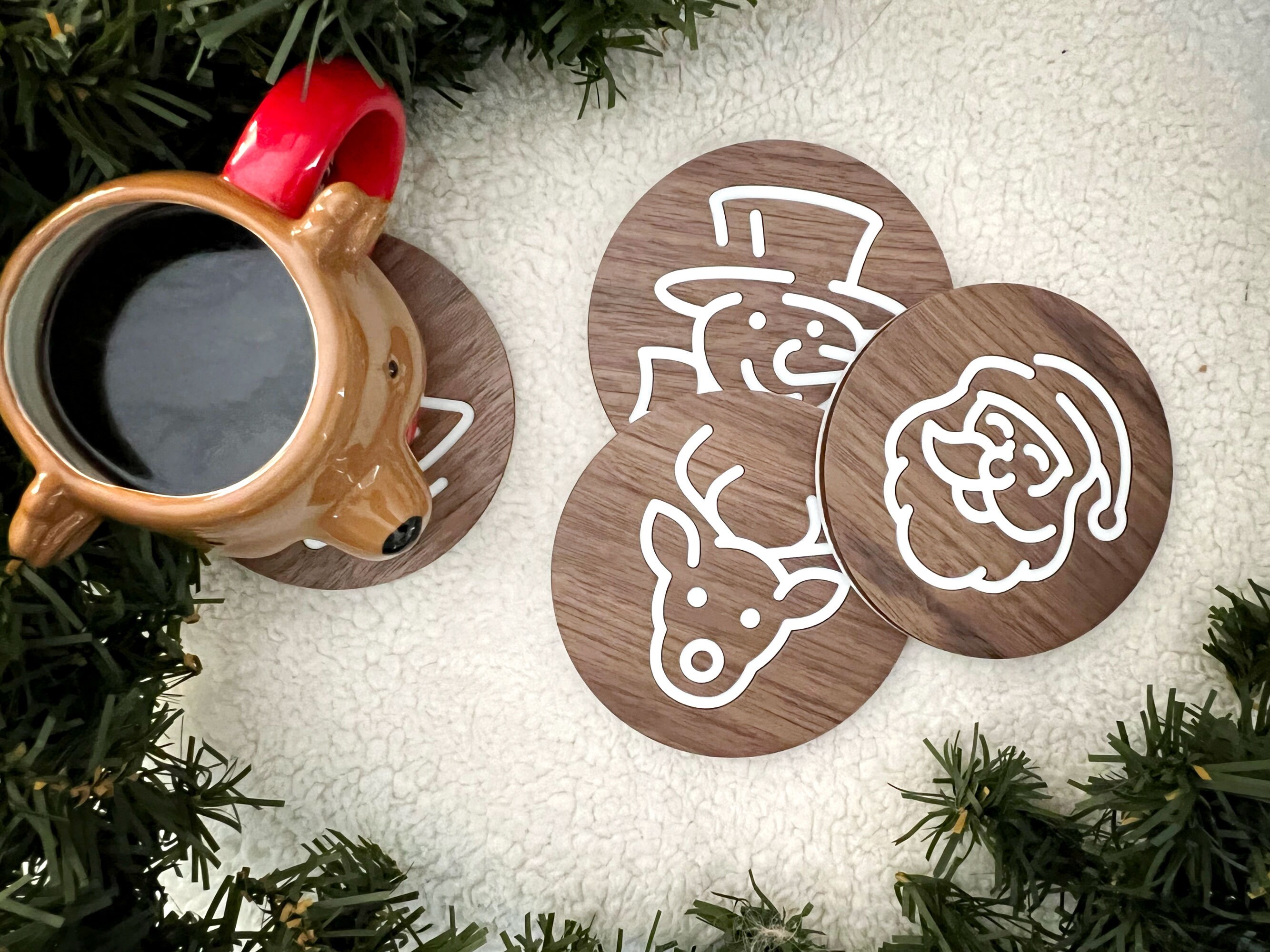 Christmas Tree Stone Coasters, Noel Coaster Set, Christmas Tree Wood  Coaster Set, Christmas Gift, Christmas Decor, Housewarming Gift 