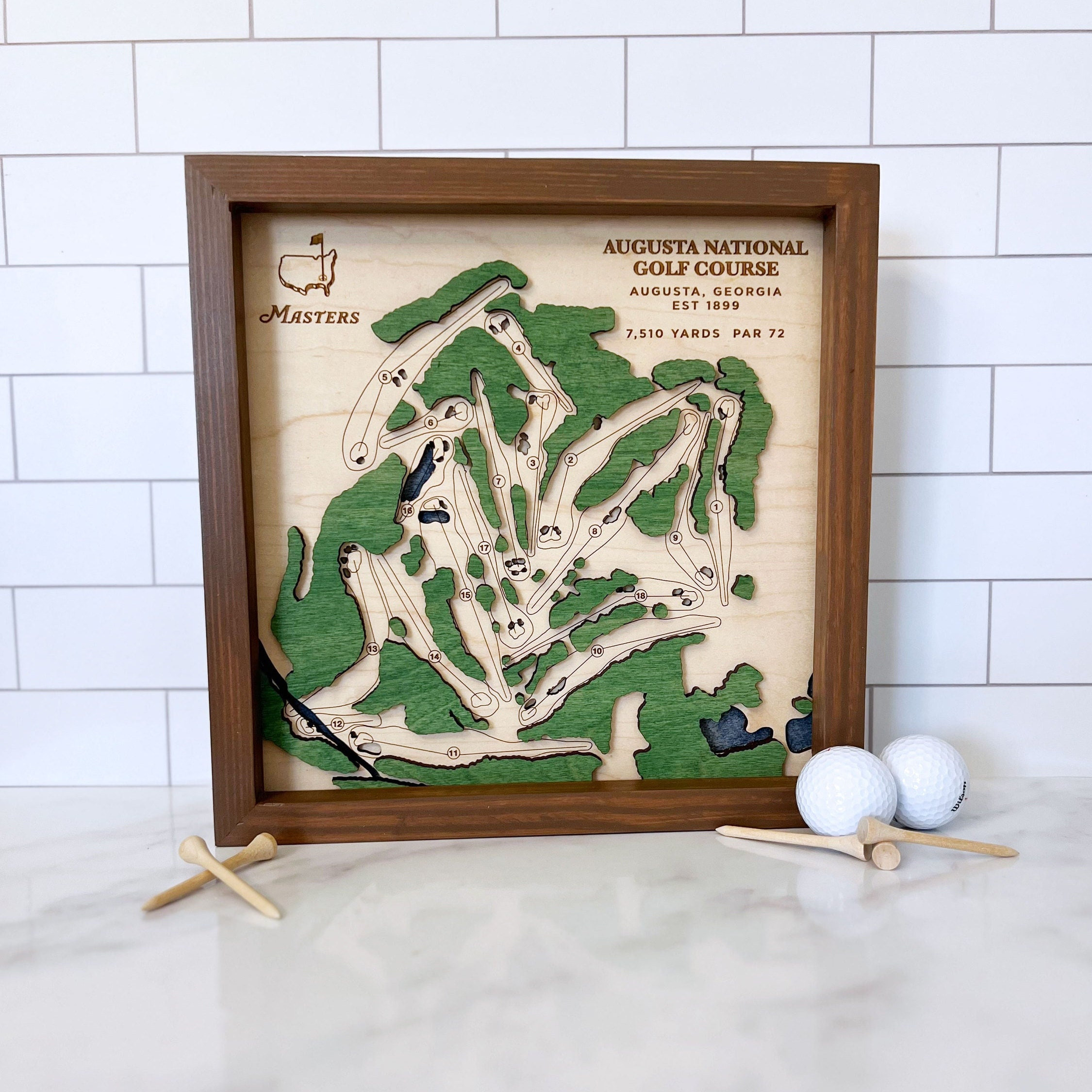 Masters Golf Indoor or Outdoor Rug, Map of Augusta National Golf Club, Reproduced from Original 1981 Tournament Material — Unique Masters Golf  Gifts