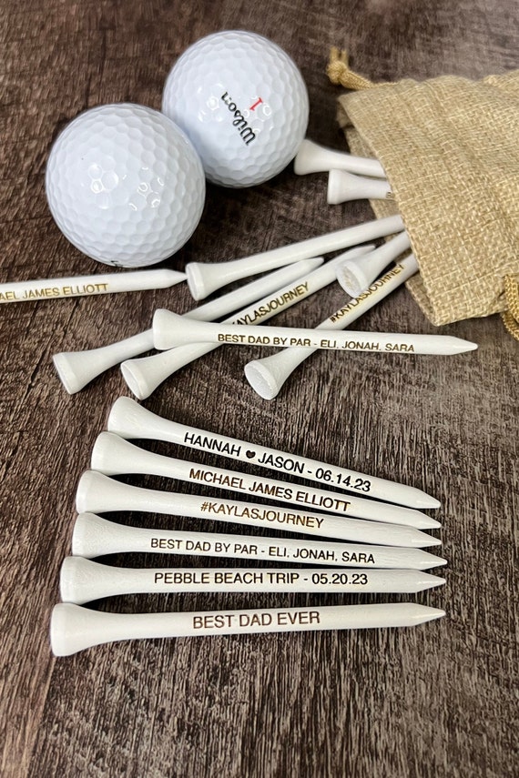 Personalised Golf Set With Golf Balls and Tees, Personalised Golf Balls,  Personalised Golf Set, Golf Tee Storage, Gifts for Men Father's Day 