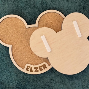 Personalized Mickey Display Board Custom Pin Collection Storage Premium Wood Frame Construction Cork Material Insert Trading Pin Organization System Wall Mount Design Multiple Size Options Beautiful Display Solution Disney Fan Gift
