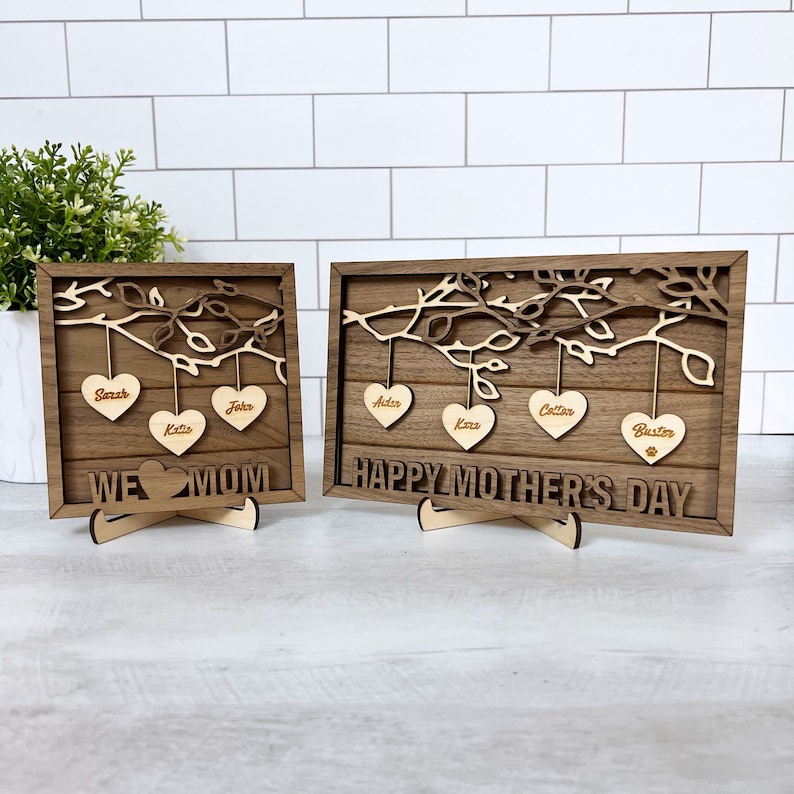 Personalized Wooden Family Tree Christmas Gift Grandma Custom Family ...