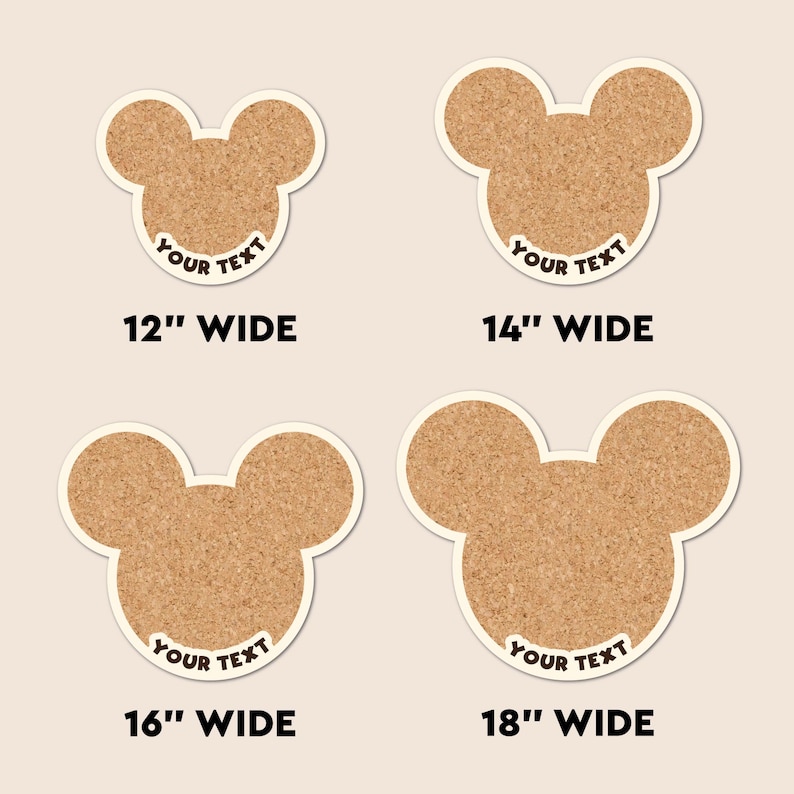 Custom Disney Pin Board Mickey Mouse Shape Design Collection Display Stand Premium Wood Frame Construction Cork Insert Material Trading Pin Storage Solution Personalized Name Feature Wall Mount Option Multiple Sizes Beautiful Display Piece