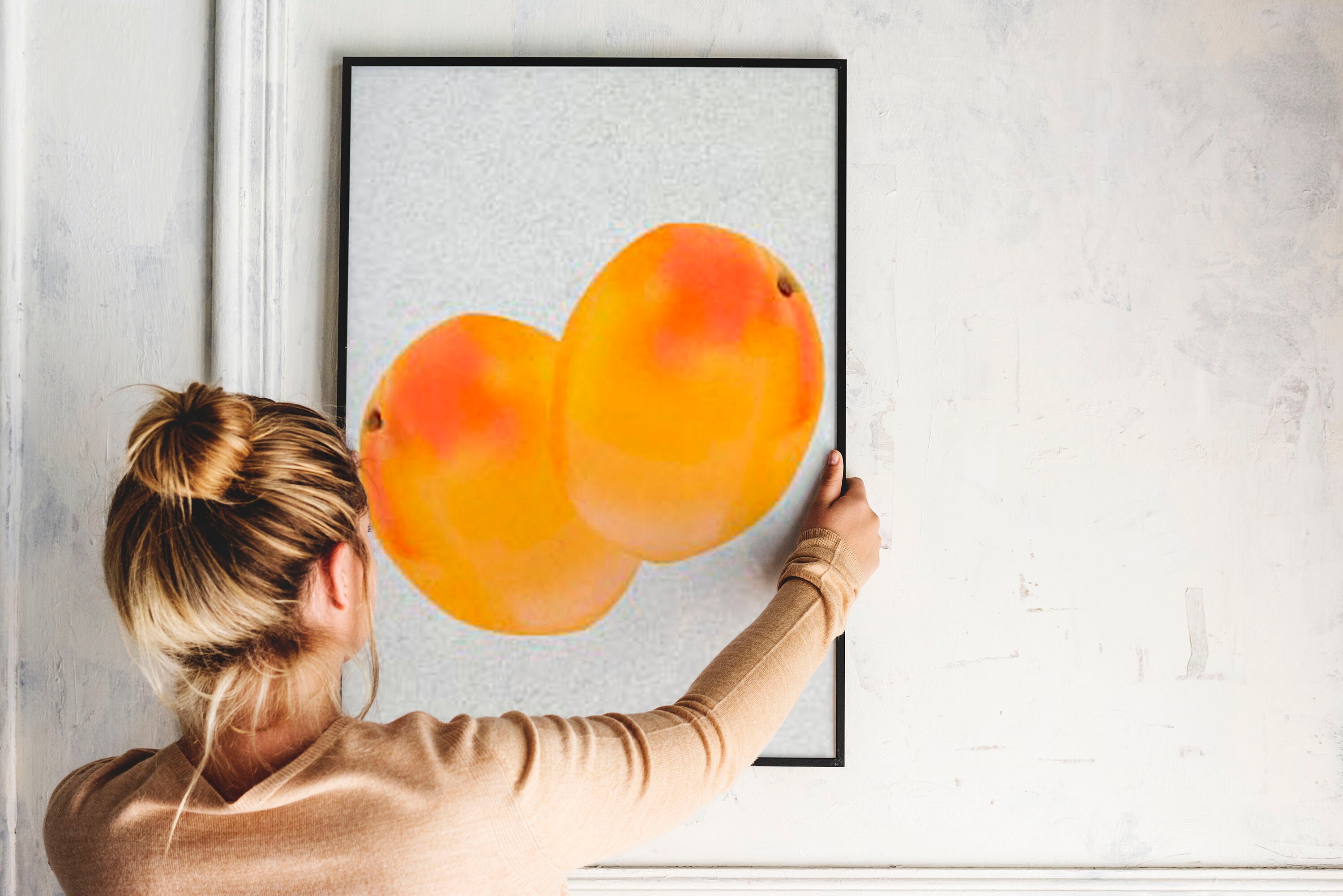 PEACH DECOR wall decoration digital drawing art work Etsy