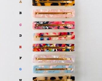 Colorful Hair cellulose Clips | Acetate hair clips | Hair Barrettes | Hair resin Clips | Acrylic clips| Hair accessories for women.