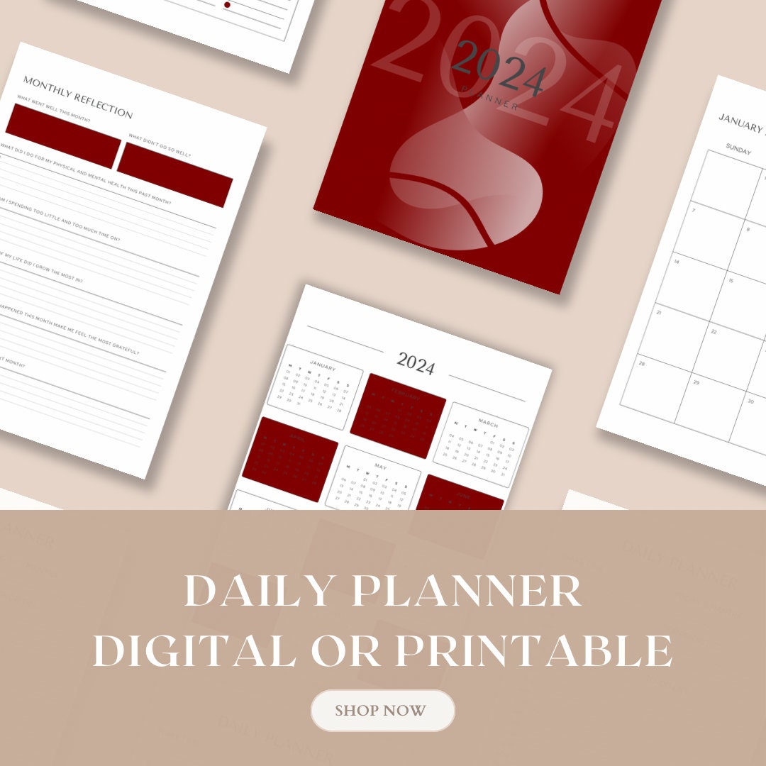 2024 Printable Daily Planner With Goal Setting, Weekly Plans, and ...