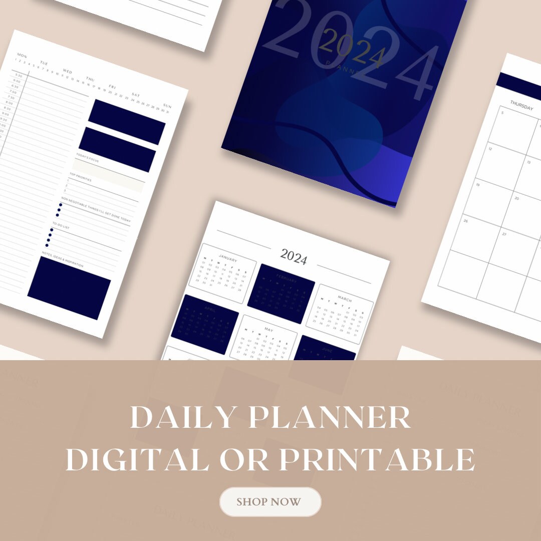 2024 Printable Daily Planner With Goal Setting, Weekly Plans, and ...