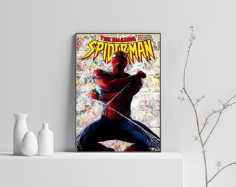 Spider-Man Giclee Art Print, Vintage Comic Book Style