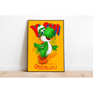 Yoshi art print Nintendo super Mario brothers poster