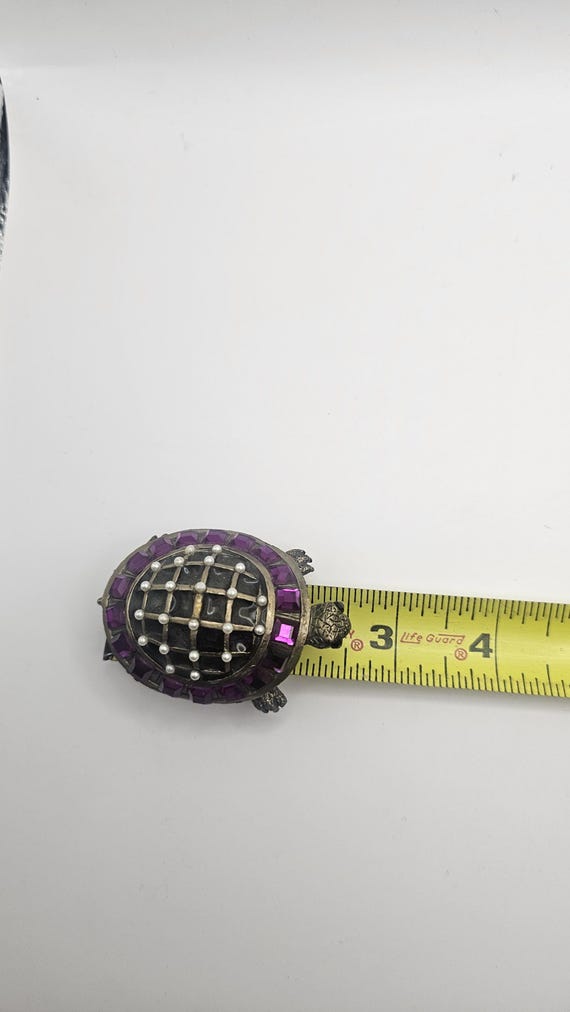 Mud Pie Turtle collectable trinket box/pill ename… - image 5