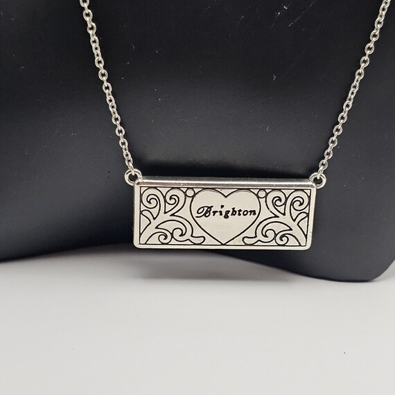 Brighton Rectangle Hearth Reversible Necklace Min… - image 2