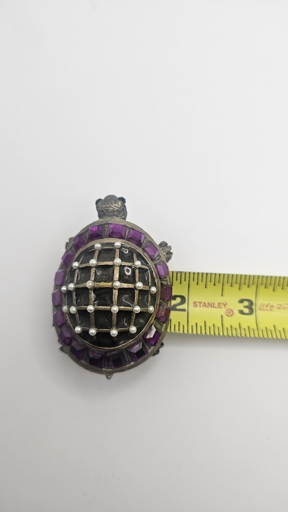 Mud Pie Turtle collectable trinket box/pill ename… - image 7