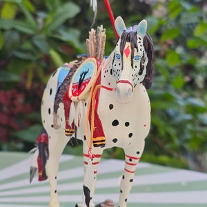 Vintage The Trail of Painted Ponies First Edition War Pony 1E White Appolosa Figurine