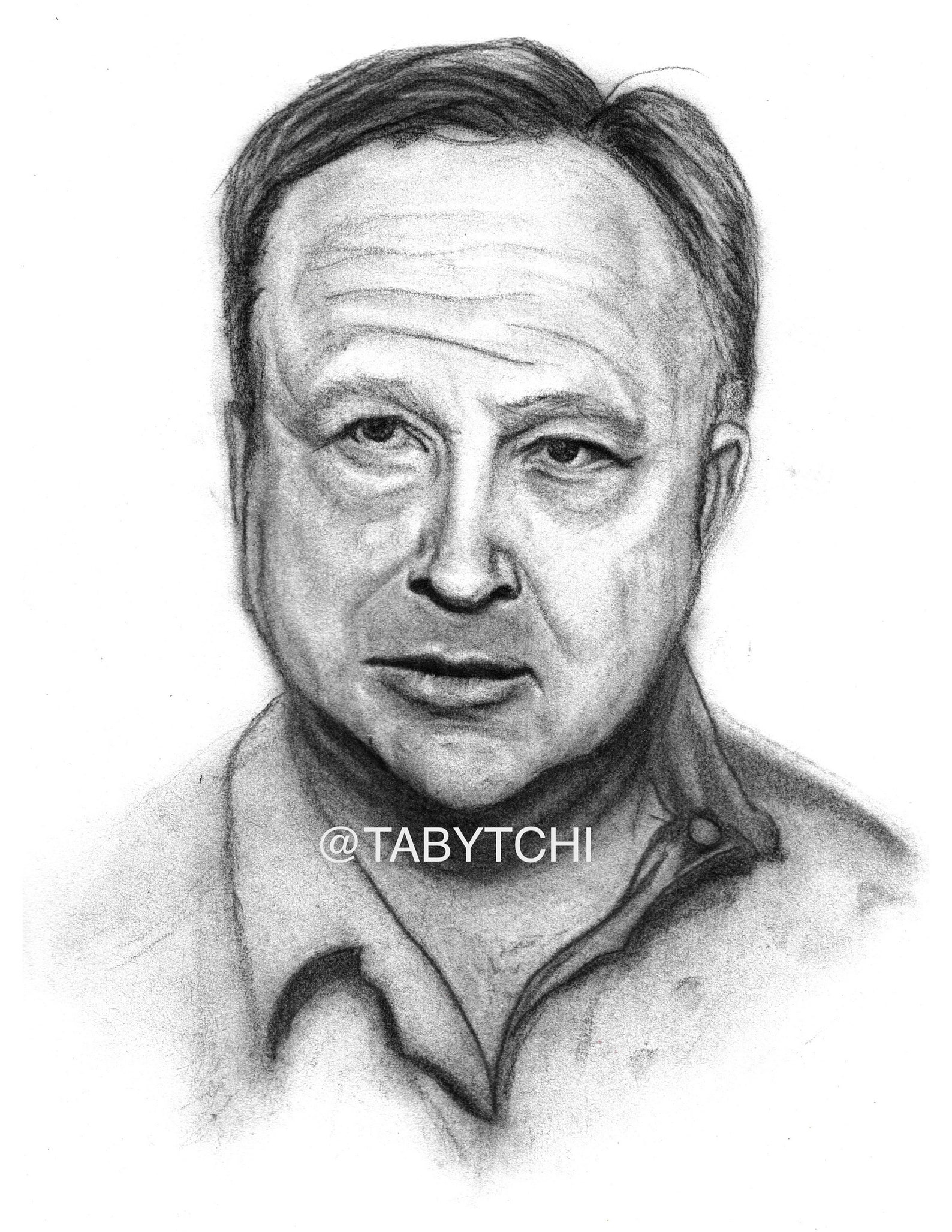 Alfred Hitchcock Portrait Charcoal Drawing Print | Etsy