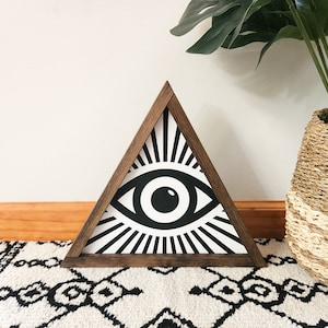 Evil Eye Wood Sign / All Seeing Eye Wall Art / Witchy Wall Decor / Eye of Providence Art / Boho Decor / Occult Gift