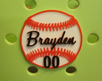 Bogg Bag Charm - Baseball - 3D Printed - Player Name - Personalized - Player Number - Fundraiser - Softball