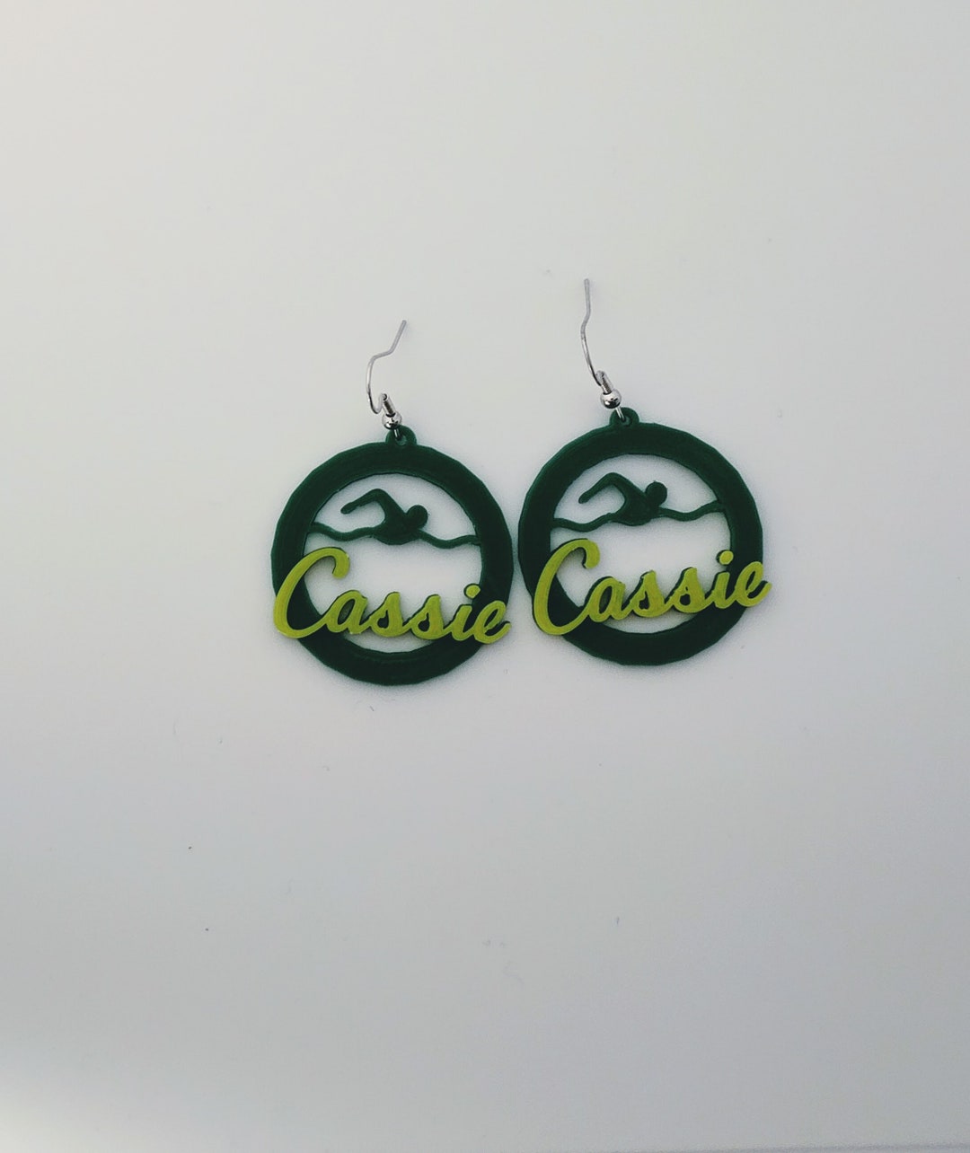 Swimmingthemed Earrings / Swimming Earrings / Swim Teamplayer Jewelry