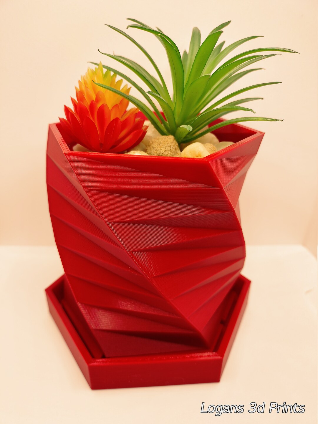 Geo Planter Pot/ Drainage Holes With Drip Tray 4.5 Inch / Planter With