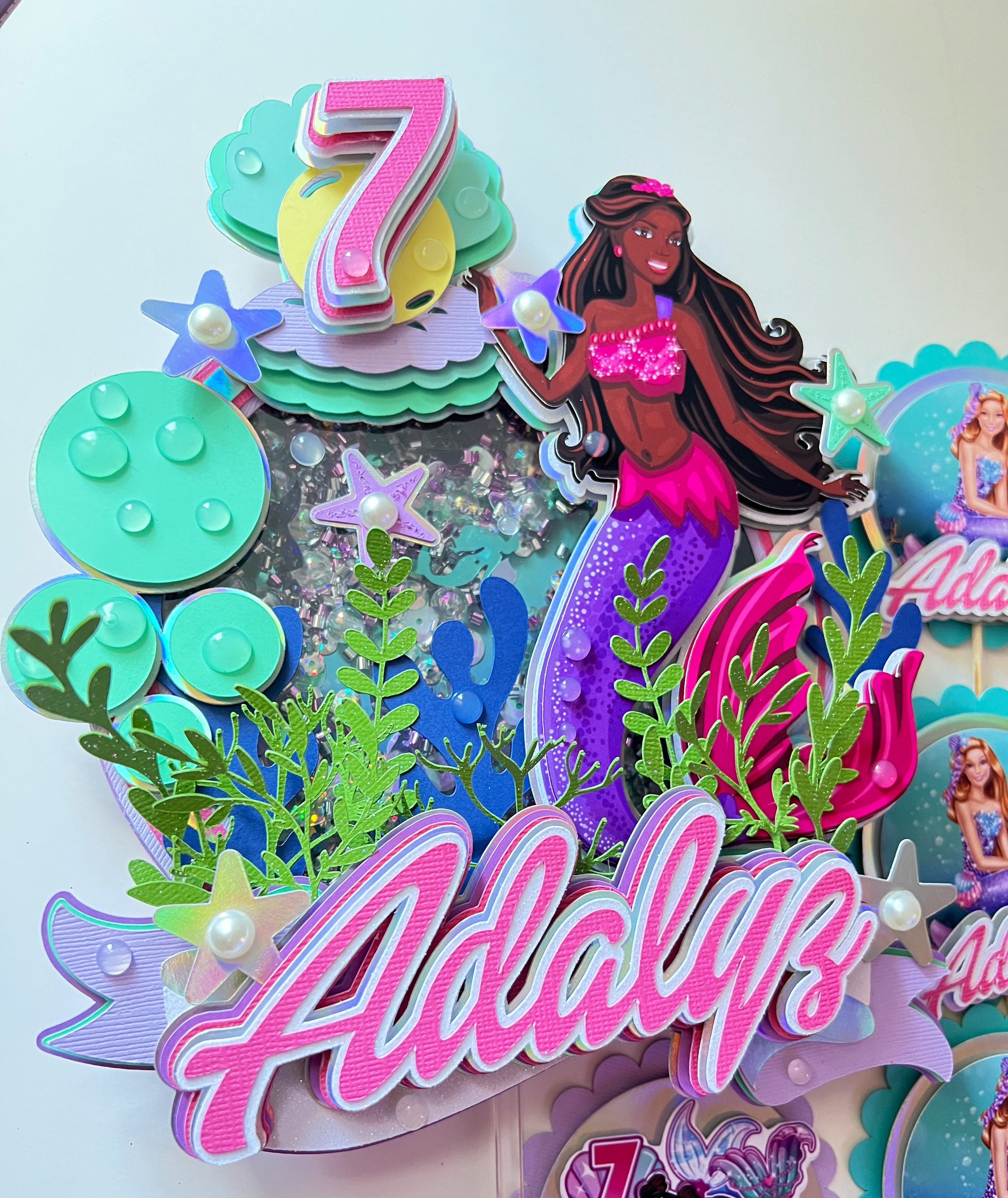 Barbie Mermaid Cake Topper Barbie Party Barbie Birthday Etsy