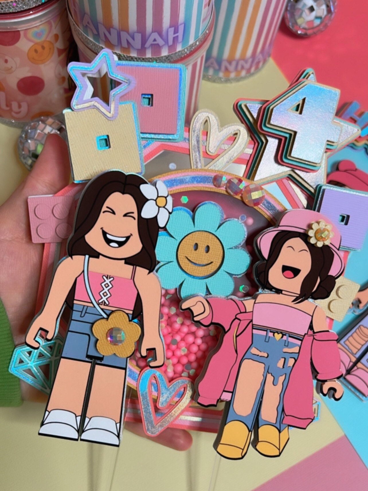 Girl Roblox Cake Topper Pink Roblox Birthday Party Cake Etsy Australia