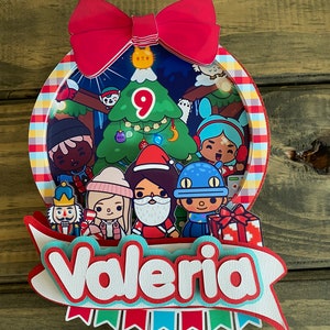 Toca Boca Cake Topper   Toca Boca Christmas Birthday Party    Toca boca Decoration Party