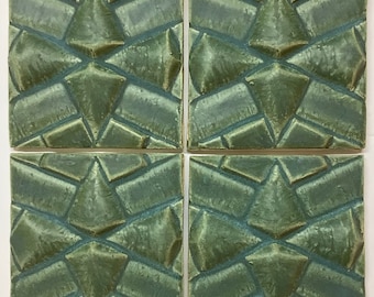 Cubist, Sculpted Ceramic Tile, Relief Ceramic Tile, Decorative Tile