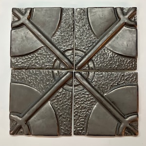 X and O, Sculpted Ceramic Tile, Relief Ceramic Tile, Decorative Tile