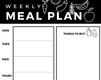 Meal Plan Printable, Menu Plan Printable, Weekly Menu Planner, Printable Meal Plan, Weekly Meal Plan, Week Meal Plan, Weekly Meal Planner