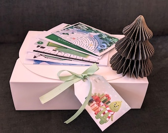 Puzzle Set - Green Christmas Edition - Gift Packaging Puzzle Gift Escape Game for Your Gift