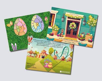Puzzle envelope set of 3 - EASTER Edition - Gift packaging puzzle gift escape game for your gift