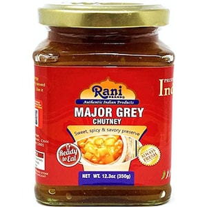 Rani Major Grey Mango Chutney (Indian Preserve) 10.5oz (300g) Glass Jar, Ready to eat, Vegan ~ Gluten Free Ingredients, All Natural, NON-GMO