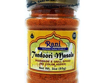 Rani Tandoori Masala (Natural, No Colors Added) Indian 11-Spice Blend 3oz (85g) ~ Salt Free | Vegan | Gluten Friendly | NON-GMO