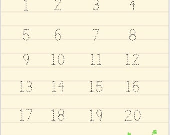 Números de rastreo del 1 al 20 para prekínder y kínder