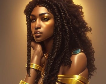 Queen 1 Impresión digital/Arte descargable/Decoración de arte de pared/Arte de melanina/Arte gráfico/Descarga instantánea/Descarga digital/Impresión digital