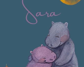 Whimsical Nursery Animal Wall Art - Impresiones personalizadas para la habitación del bebé - Descarga instantánea