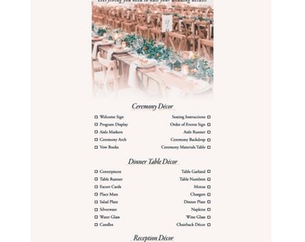 No olvides dar otro paso. Lista de verificación de decoración de bodas para lograr su boda 2021