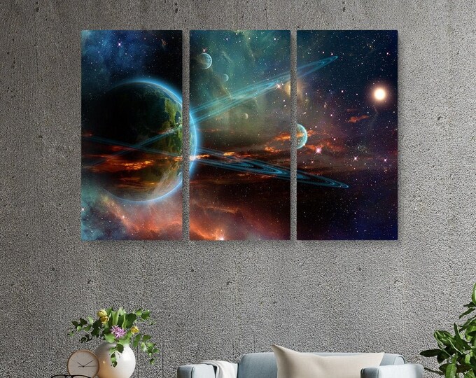 Fantasy Galaxy Wall Art Nebula Surreal Science Fiction Cosmic Outer ...