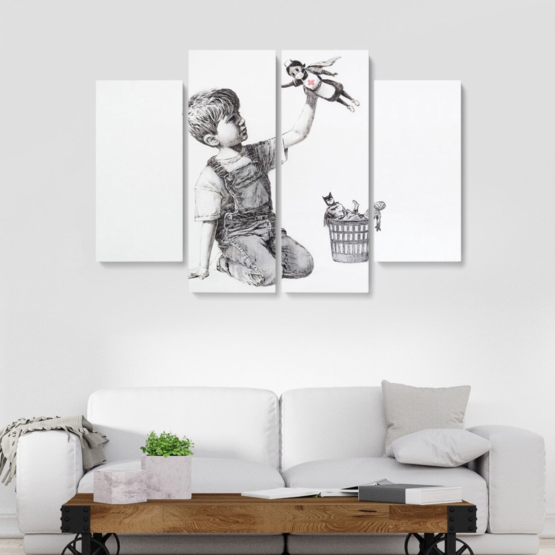 BANKSY GAME CHANGER SUPER NURSE CANVAS WALL ART PRINT ARTWORK - Foto 14