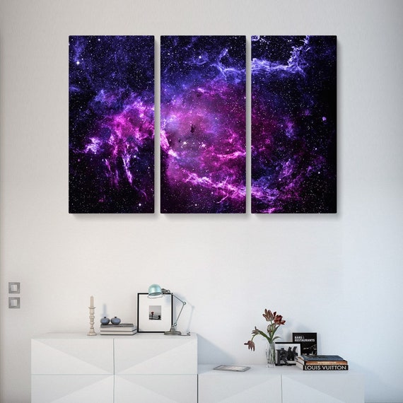 The Lost Universe Wall Art Multi Panel Abstract Galaxy Purple 