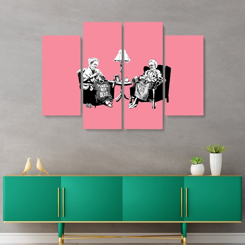 Punk Grannies Graffiti Cushion Cover