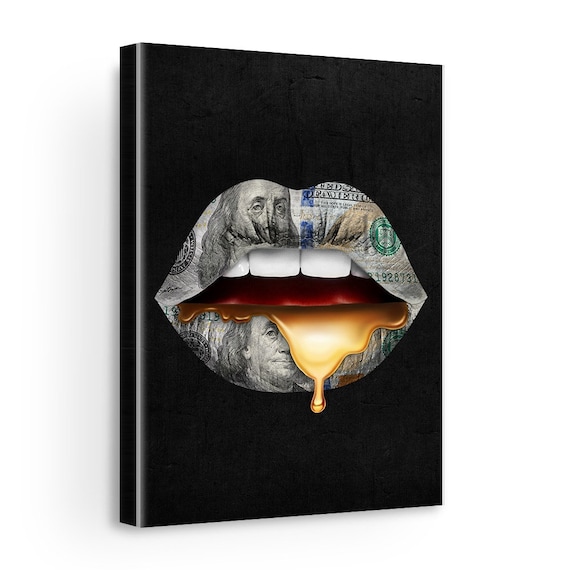 Luxury Dollar Lips Mouth  Money Lips Art, Lips Artwork, Lips Wall Art