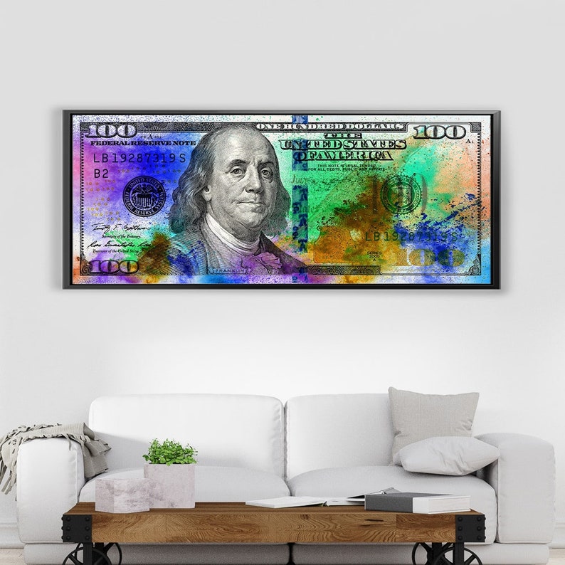 100 Dollar Bill Pop Art Canvas Print Wall Decor Art. Comes | Etsy