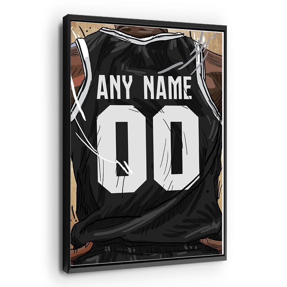 Basketball "Brooklyn " Jersey Custom Personalized Canvas Print Fan, Kids Decor, Man Cave Gift Wall Décor Art. Comes Ready To Hang.