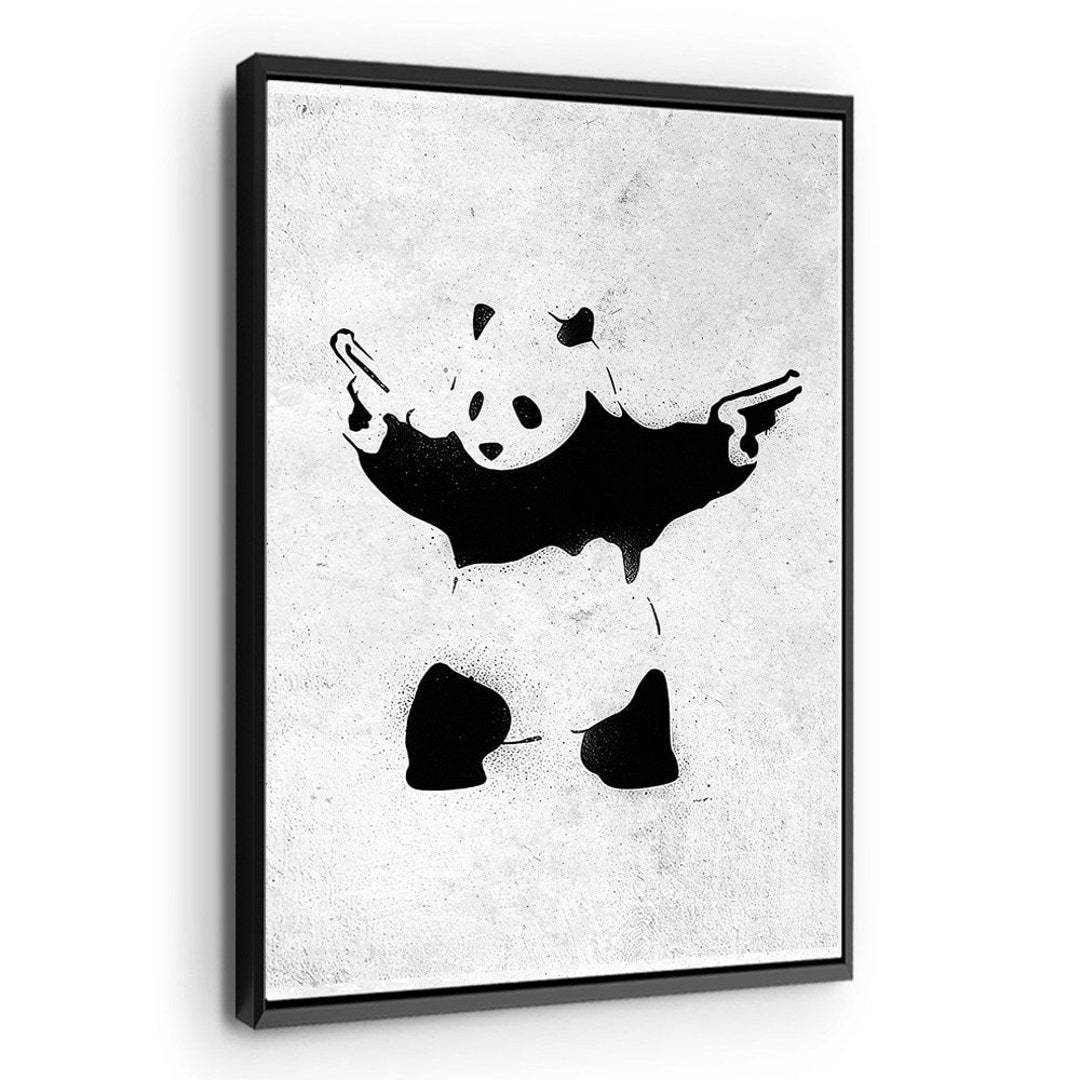Banksy Panda With Guns Graffiti Canvas Print Wall Décor Art. Comes ...