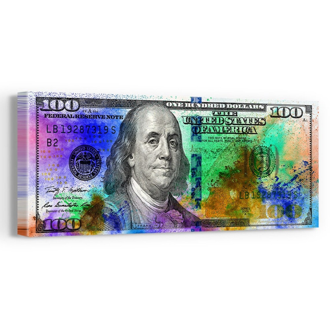 100 Dollar Bill Pop Art Canvas Print Wall Decor Art. Comes - Etsy