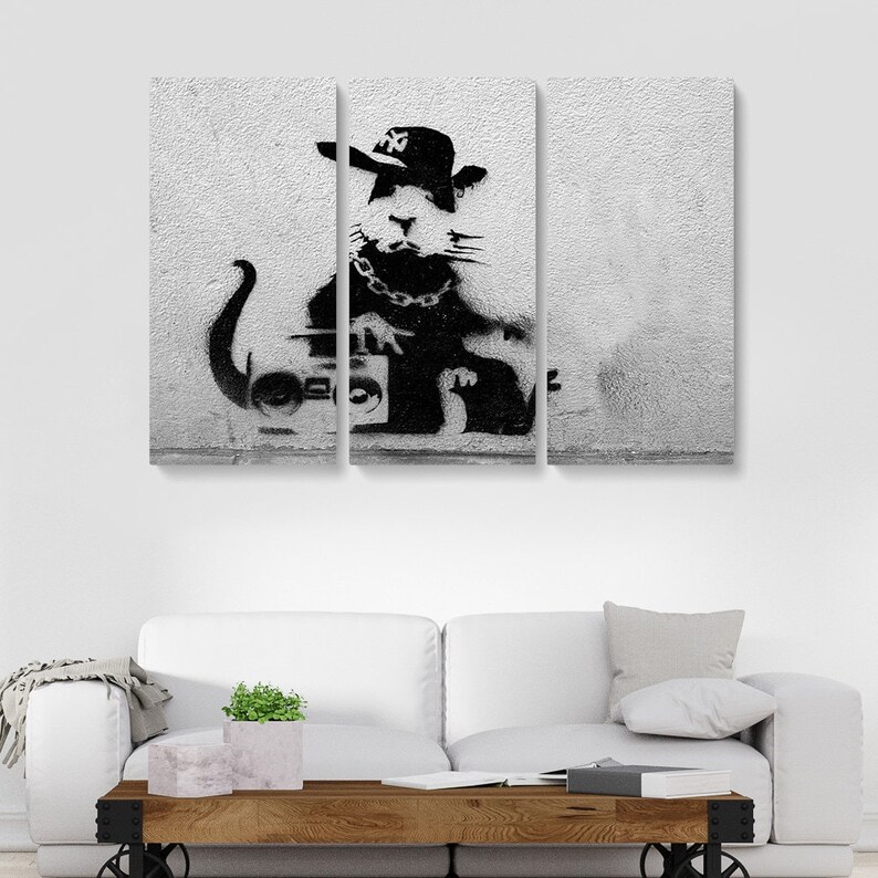 Banksy Inspired Hip Hop Rapper Gangster Rat Graffiti Street - Etsy